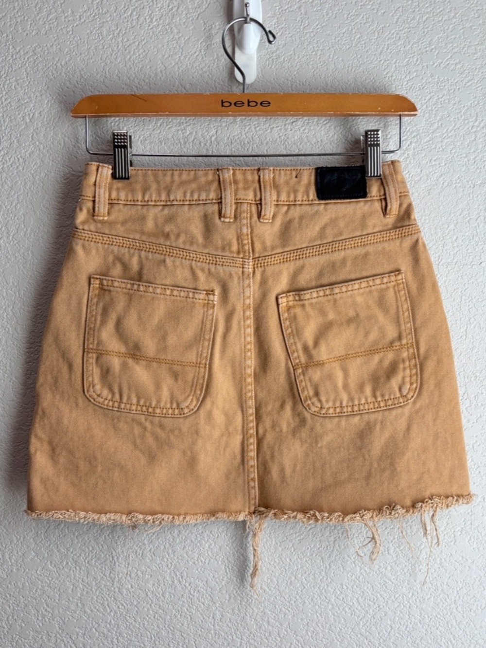 RVCA Rowdy Mini Skirt High Rise and Raw Hem Mustard Yellow Gold Size 25 - Picture 5 of 8